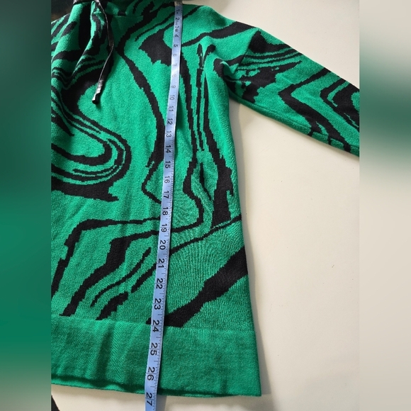 Caryn Vallone Womens Hooded Cotton Sweater Green XS Nwot - Picture 9 of 9